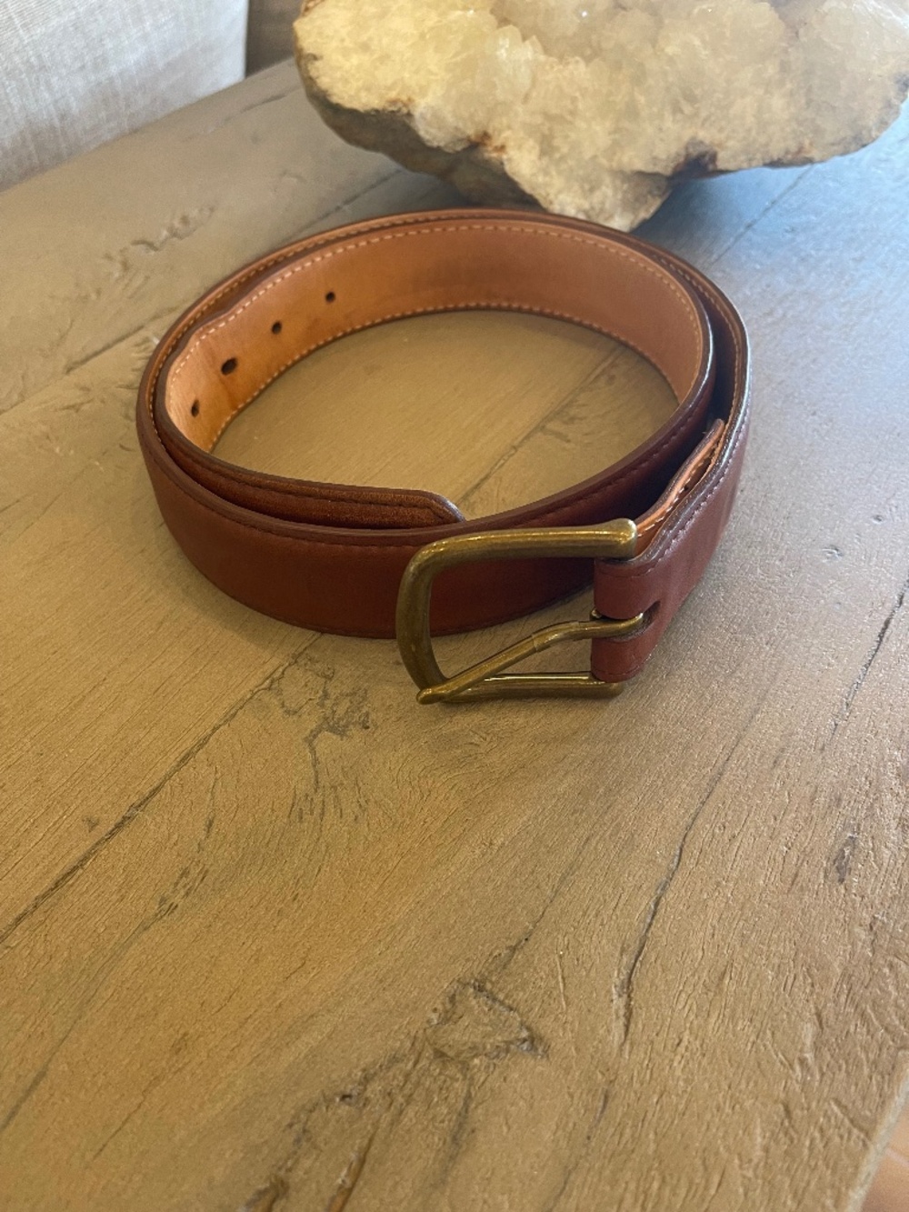 Tecovas Brown Genuine US Calfskin Leather Belt Mens Size 32 Handmade In Mexico